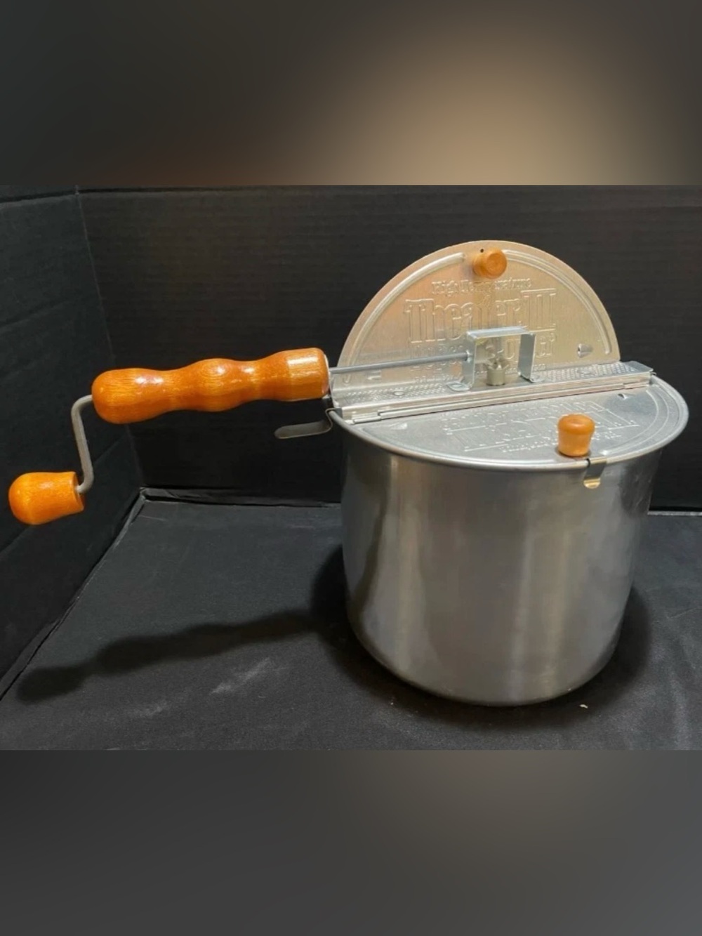 Whirley Pop Theatre II Aluminum Popcorn Popper w/Crank UNUSED USA High Temp 6Q